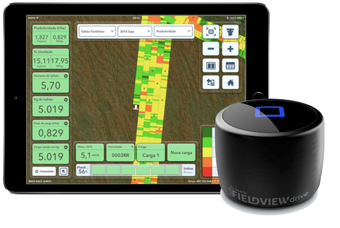 ipad com mapeamento pelo fieldview drive