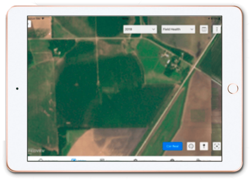 Imagem de satélite de mapa de vegetação vista pelo ipad - Climate Fieldview